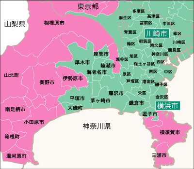 地域別対応状況・神奈川県詳細地図