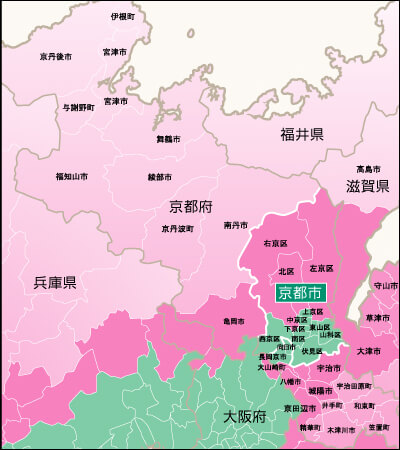 地域別対応状況・京都府詳細地図