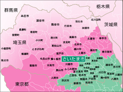 地域別対応状況・埼玉県詳細地図