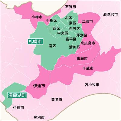 地域別対応状況・札幌市周辺詳細地図
